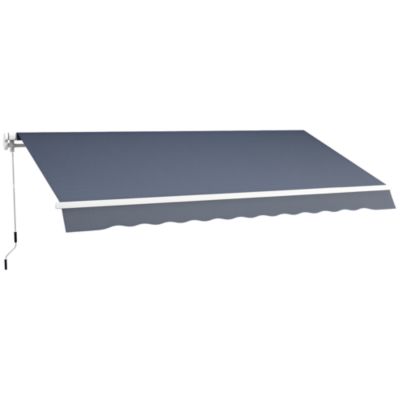 12' x 8' Retractable Awning, Patio Awning Sun Shade Shelter,