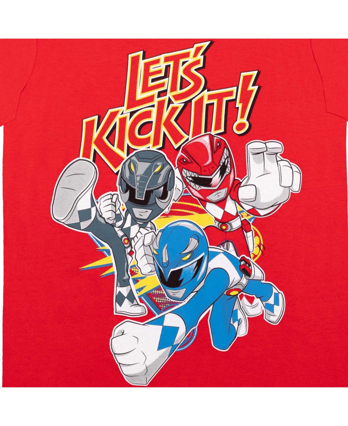 Power Rangers Boys Red YellowBlack Pink 3 Pack T-Shirts to -/gray /red