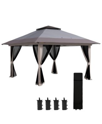 13' x 13' Pop Up Canopy w/ Netting, Weight Bags, Light