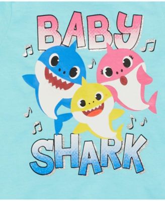 Girls Pinkfong Shark 3 Pack T-Shirts