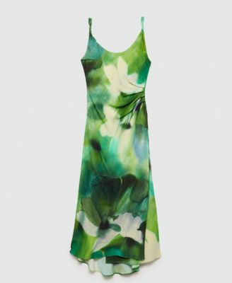 MANGO Women's Draped Detail Printed Dress