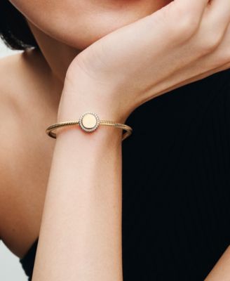 14K Gold-Plated Engravable Sparkling Button Charm