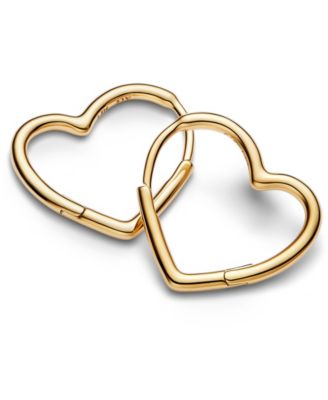 14K Gold-Plated Asymmetrical Heart Hoop Earrings