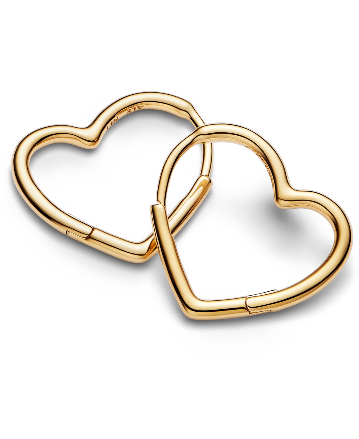 Pandora 14k Gold-plated Asymmetrical Heart Hoop Earrings In Gold