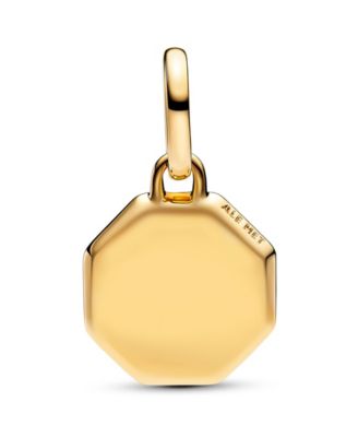 14K Gold-Plated Blue Engravable Mini Medallion Charm