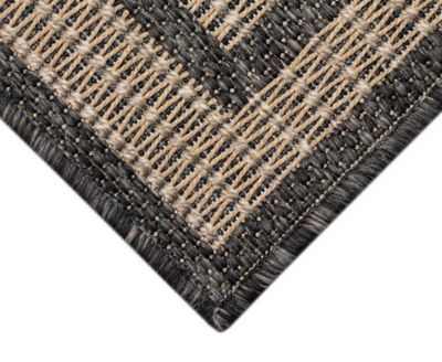 Liora Manne Monaco Striped Border Rug Collection In Taupe