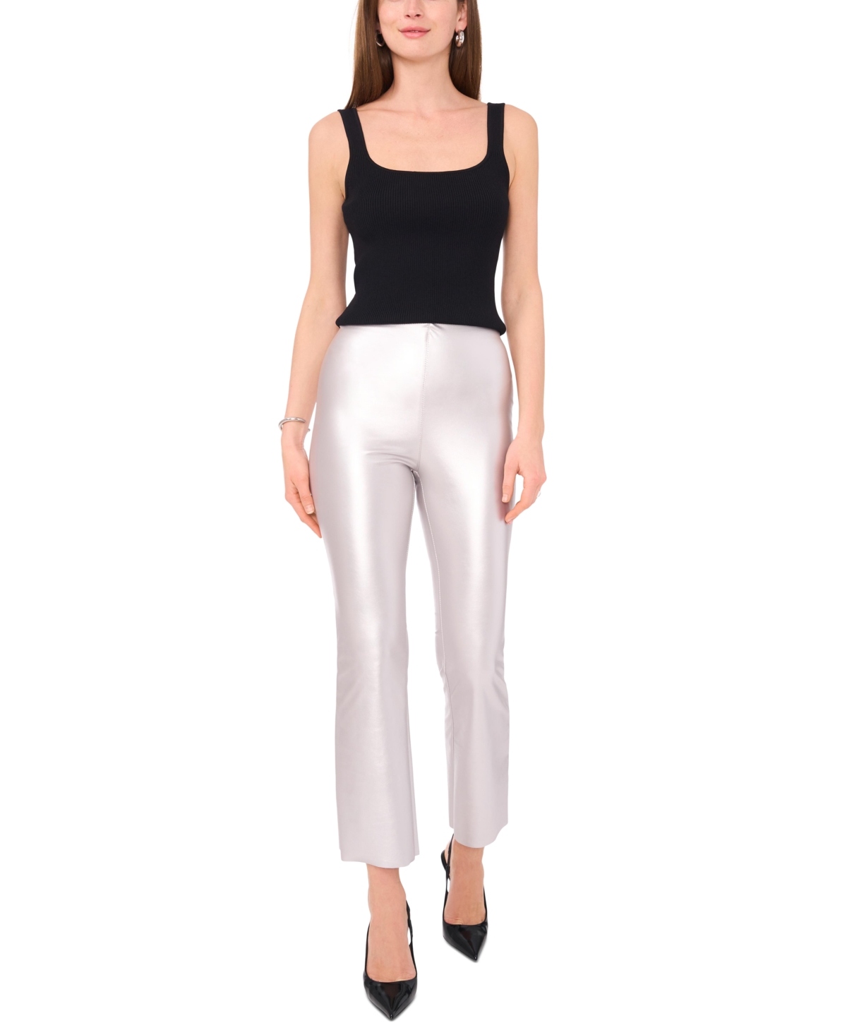 Vince Camuto Women's Metallic Pull-On Flared-Leg Pants