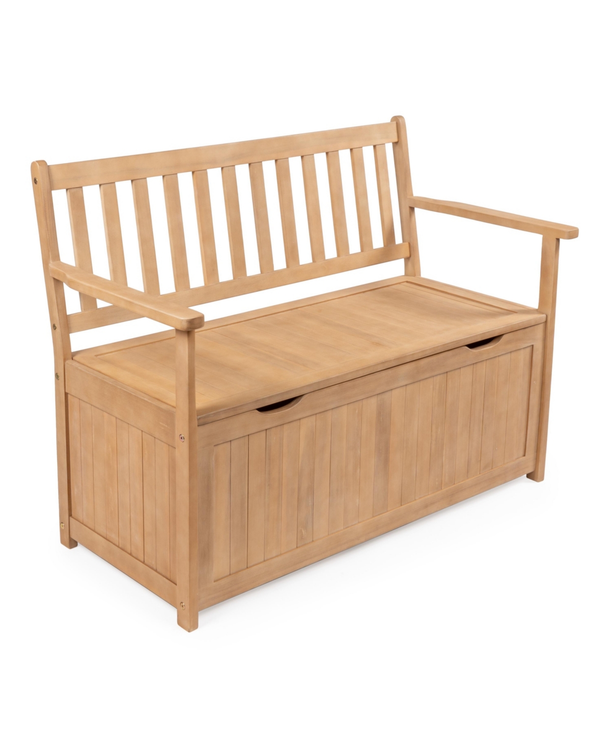 Sophie 48" Traditional Farmhouse Lift-Top Acacia Wood Storage & Entry Bench, Light Teak Matte Finish - Light teak matte finish