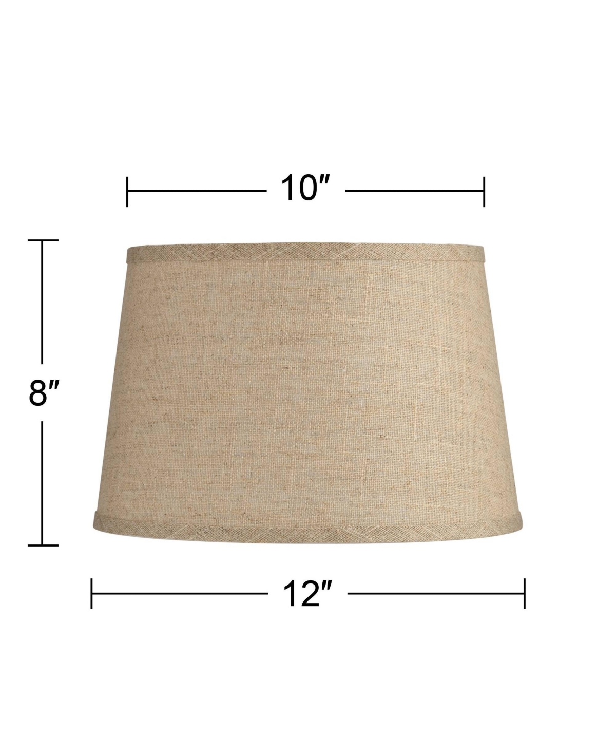 SpringcrestFine Burlap Small Drum Lamp Shade Top x Bottom x Slant (Spider) Replacement with Harp and Finial - Natural