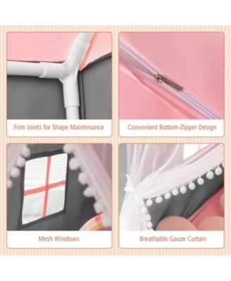 Kids Playhouse Tent with Star Lights and Mat