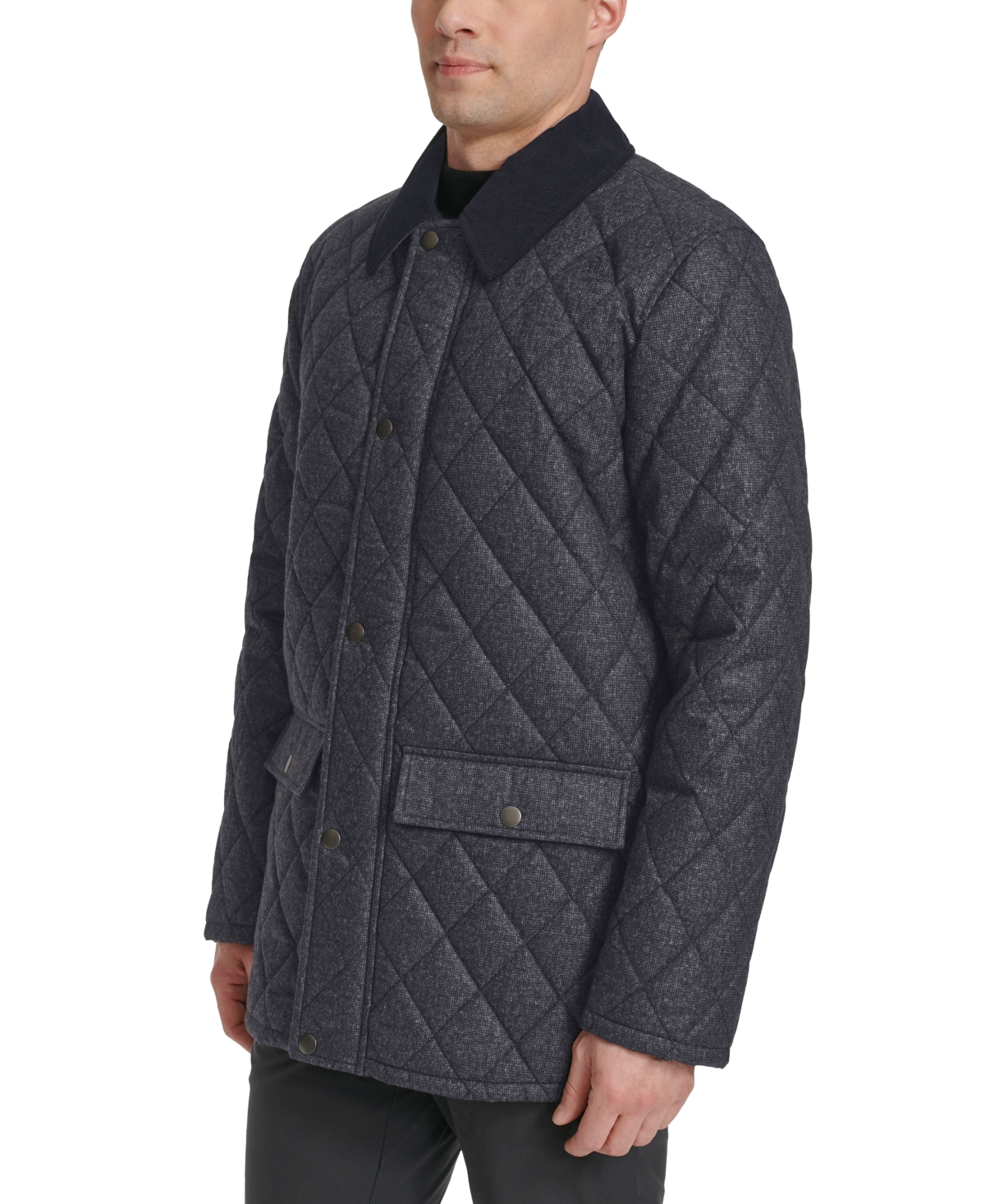 Cole Haan Men's Diamond Quilted Barn Long-Sleeve Jacket