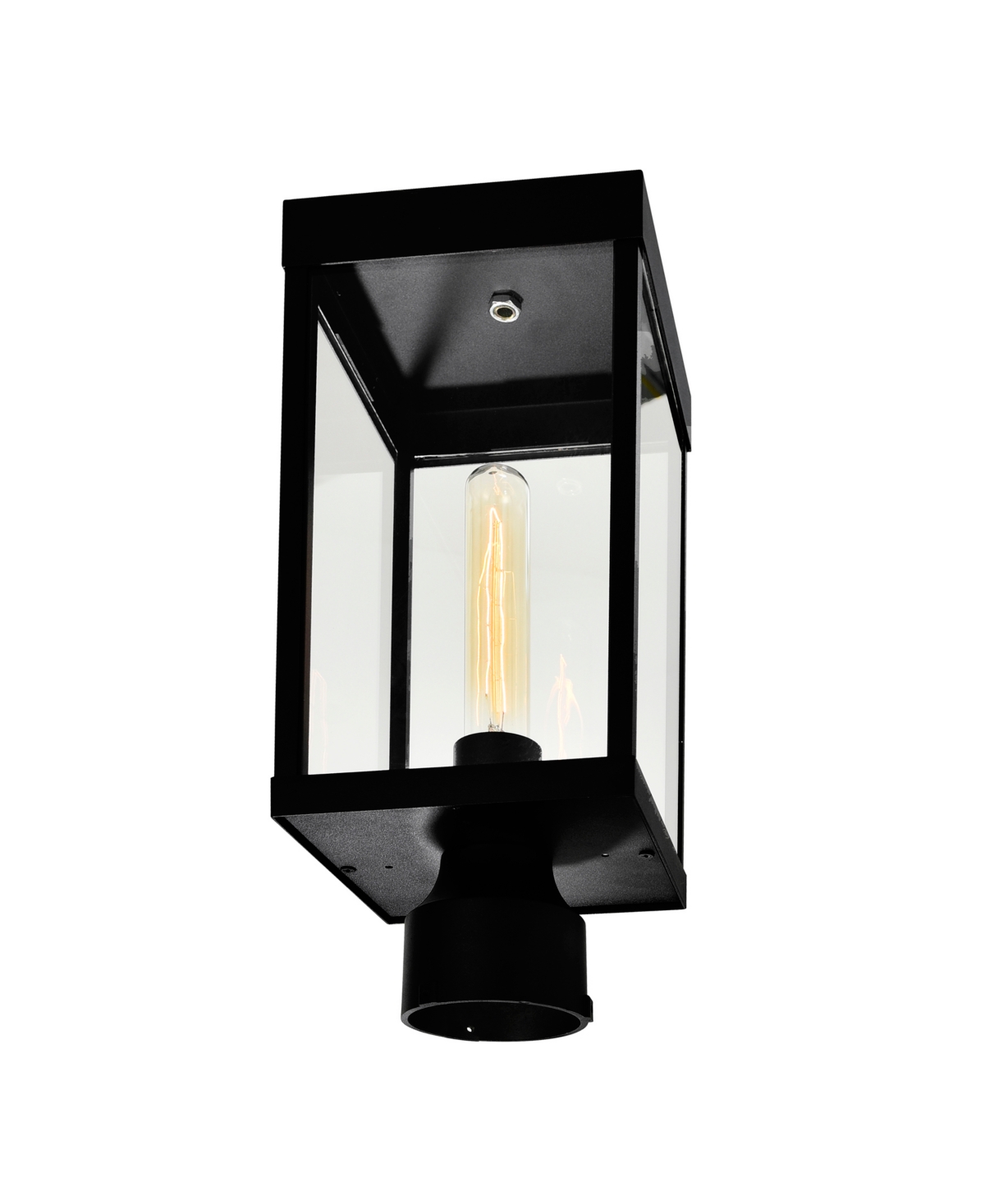 Shop Cwi Lighting 18" Metal Windsor 1 Light Outdoor Lantern Head In Black