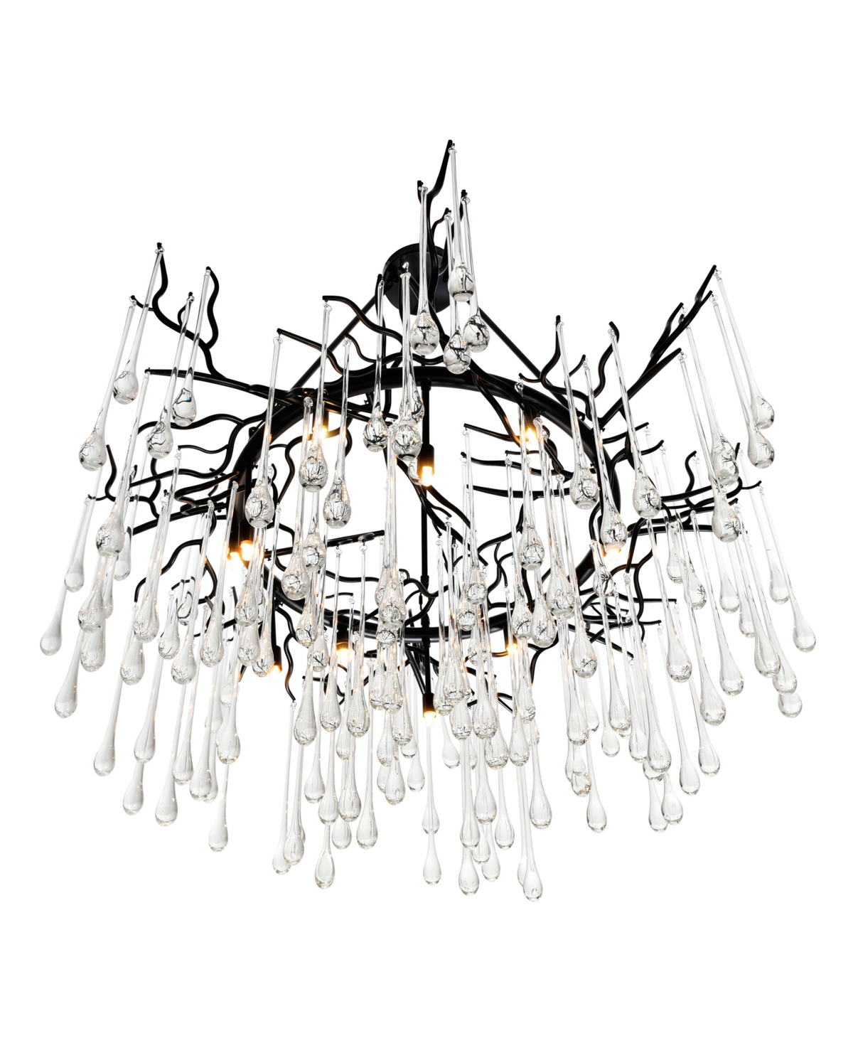 Shop Cwi Lighting 26" Metal Anita 12 Light Chandelier In Black