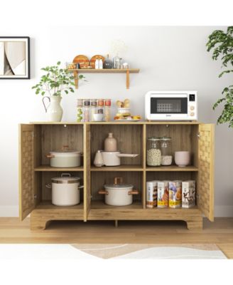 Premium Woven Wood Armoire with Ample Storage and Solid Stability