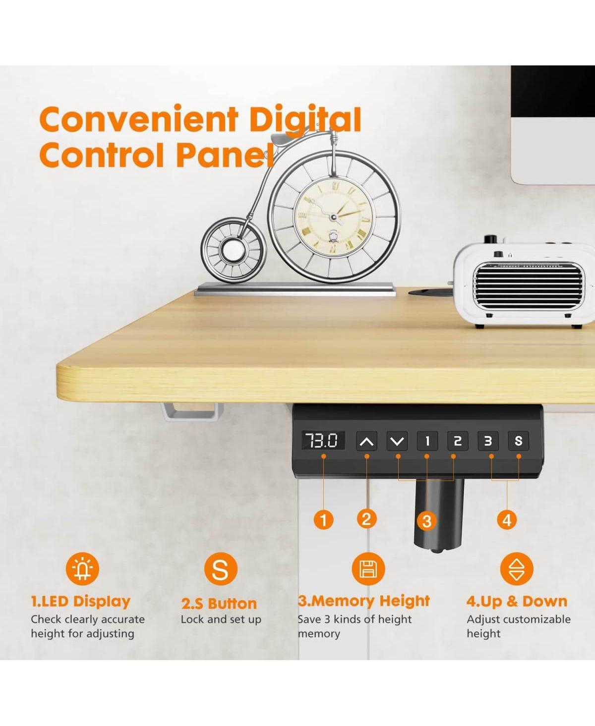 Streamdale Furniture Electric Height Adjustable Standing Desk, Sit To Stand Ergonomic Computer Desk, 40