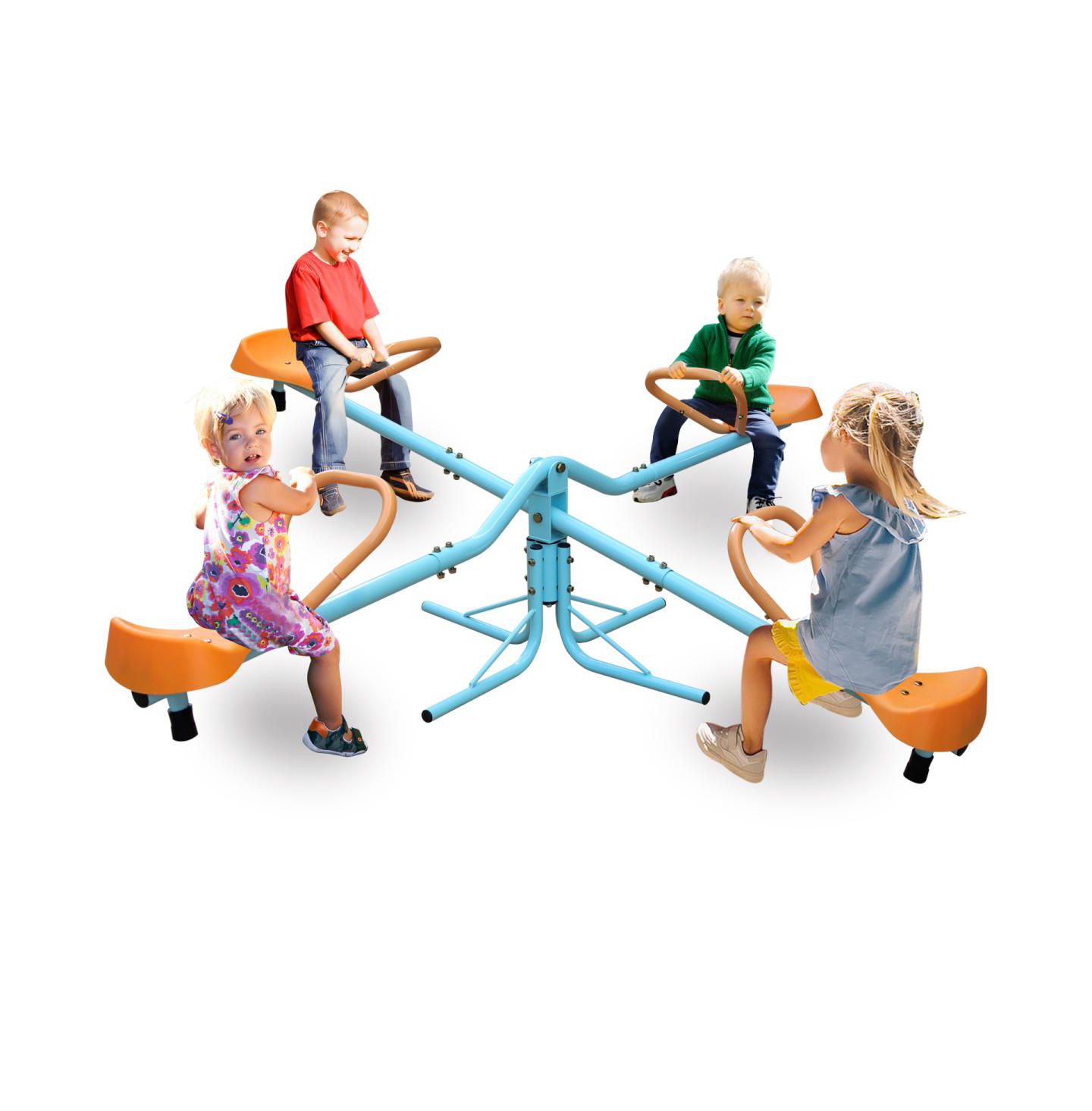 Детская игрушка Streamdale Furniture Spinning Seesaw and Swivel Teeter Totter, Stainless Steel, 4-Seat, Ages 3-8, цвет: Разноцветный — фото 11