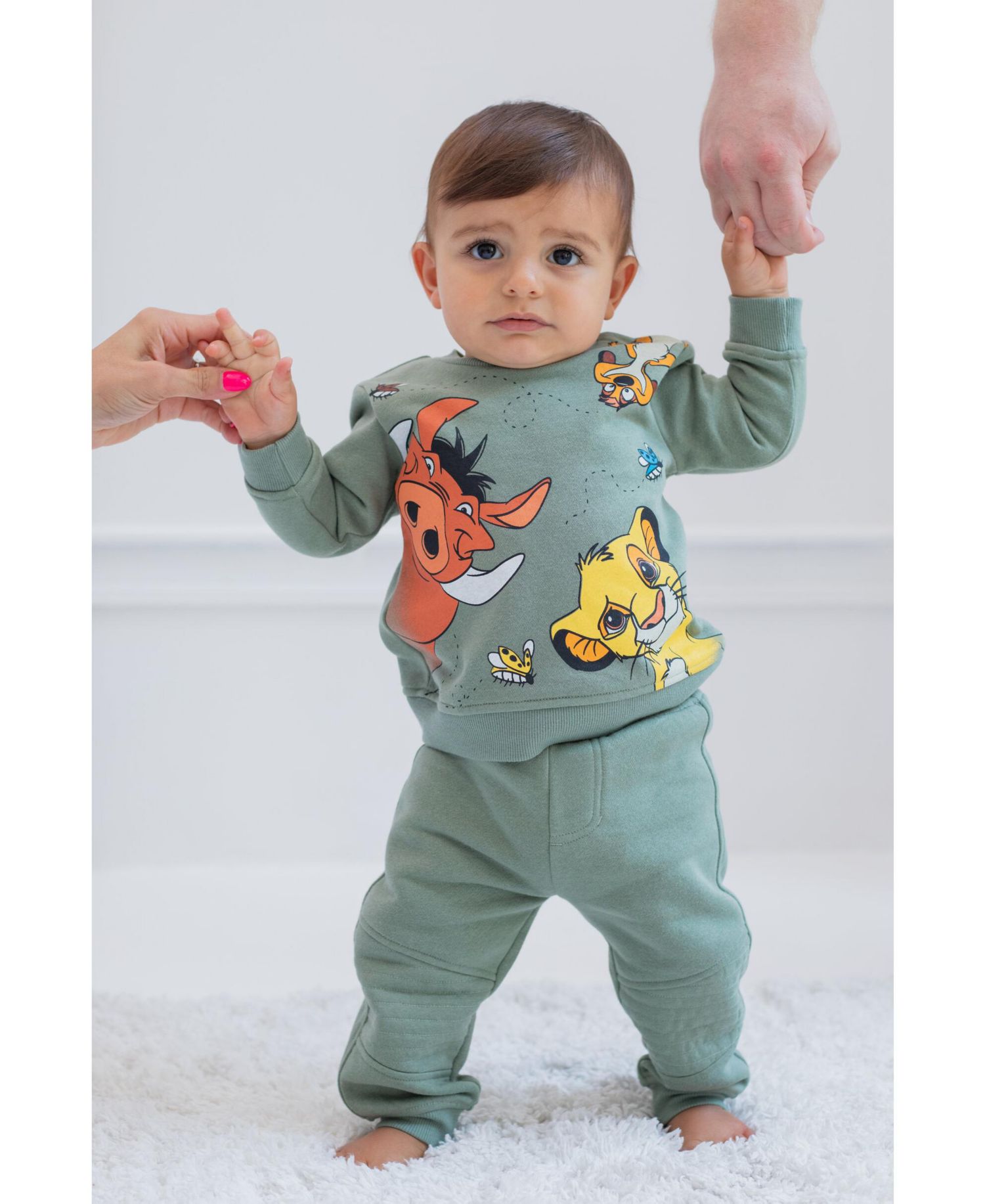Toddler Boys Lion King Mickey Mouse Winnie the Pooh Toy Story Fleece Sweatshirt and Pants Outfit Set Newborn to