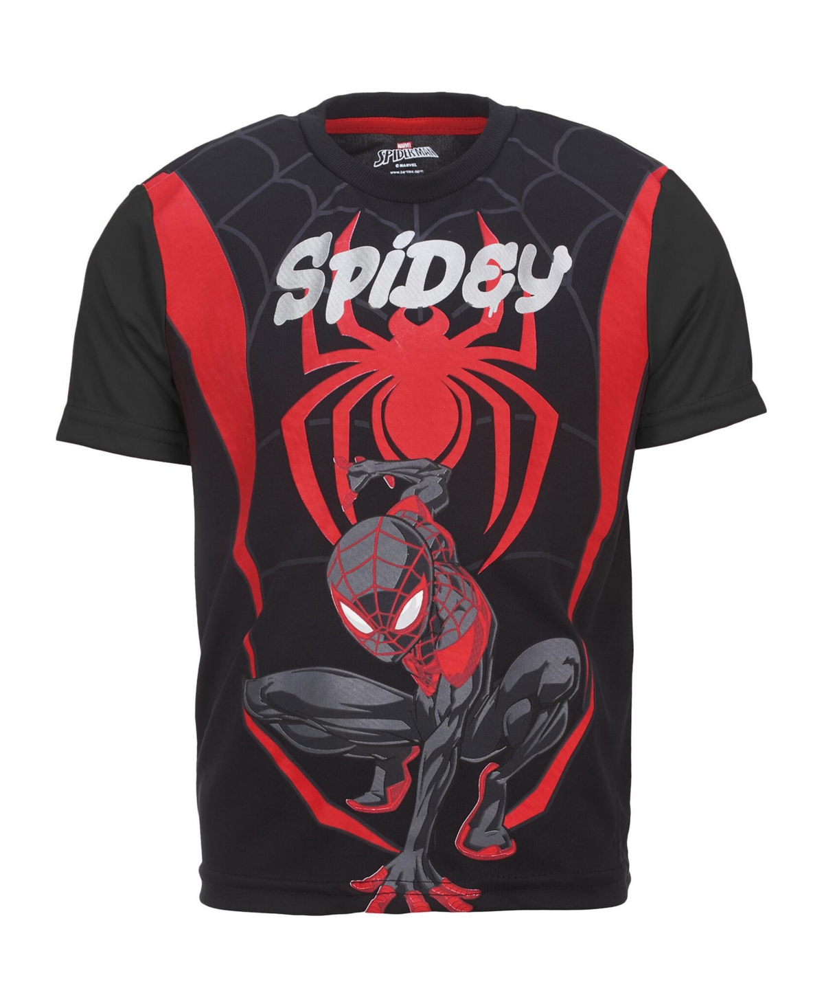 Marvel Little Boys Avengers Captain America Iron Man Venom Hulk Cosplay Athletic T-Shirt and Shorts Outfit Set to - Spider-man black