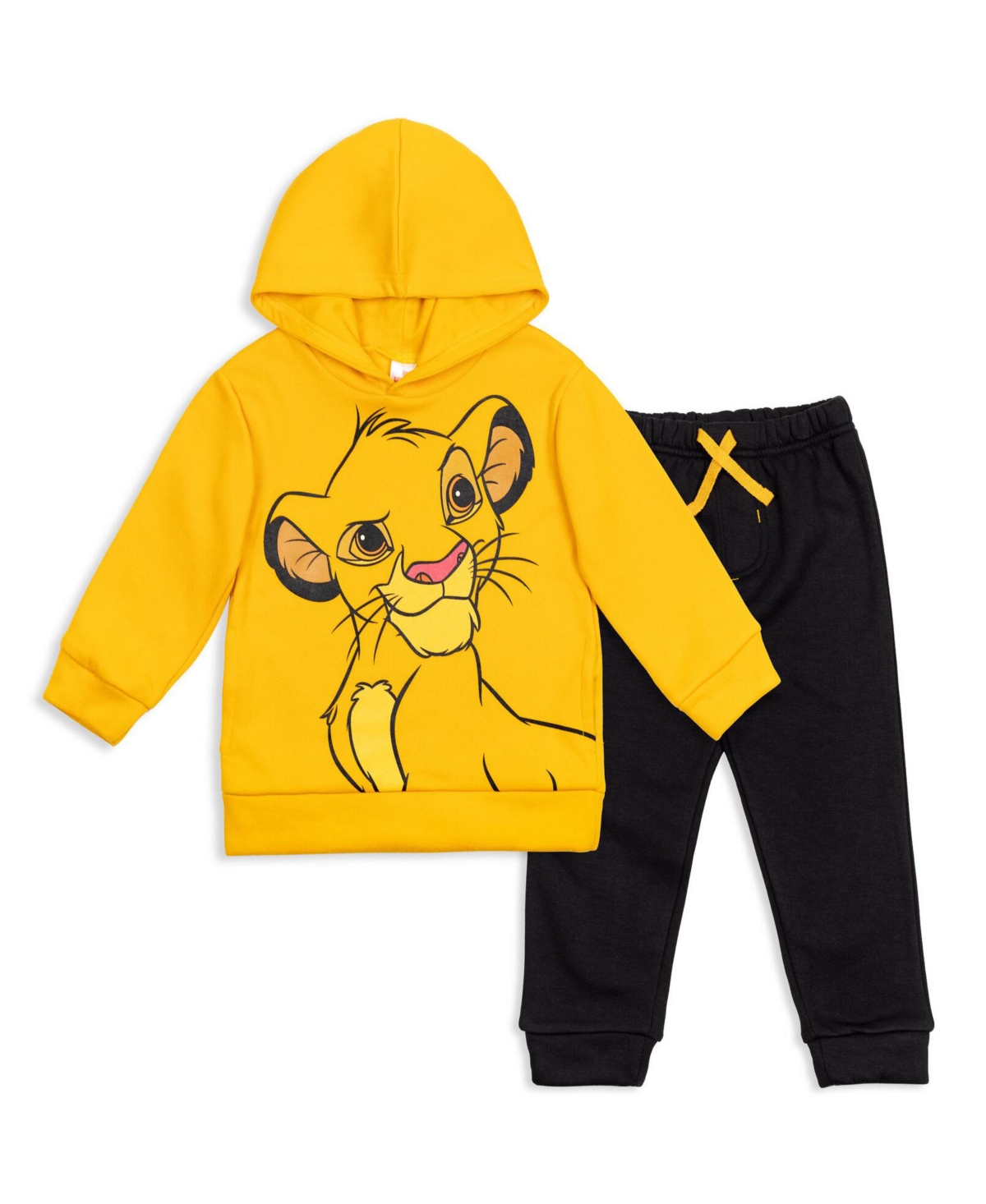 Disney Toddler Boys Lion King Fleece Pullover Hoodie and Pants Outfit Set to (18 Months - 10-12) - Yellow / black