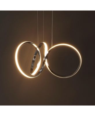 Helix 24" 1-Light Contemporary Minimalist Aluminum Ribbon Integrated LED Pendant, Chrome/Silver