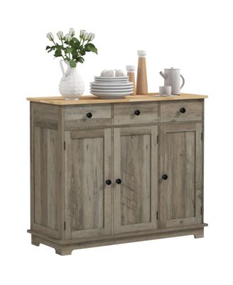 Buffet Cabinet, Bar Cabinet with 3 Drawers, Light