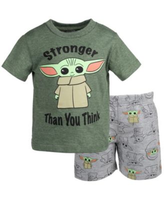 Boys Star Wars The Mandalorian The T-Shirt and French Terry Shorts Outfit Set to