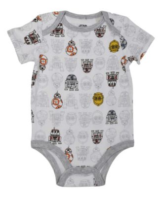 Baby Boys Chewbacca C-3PO R2-D2 Darth Vader Yoda 5 Pack Short Sleeve Bodysuits Newborn to