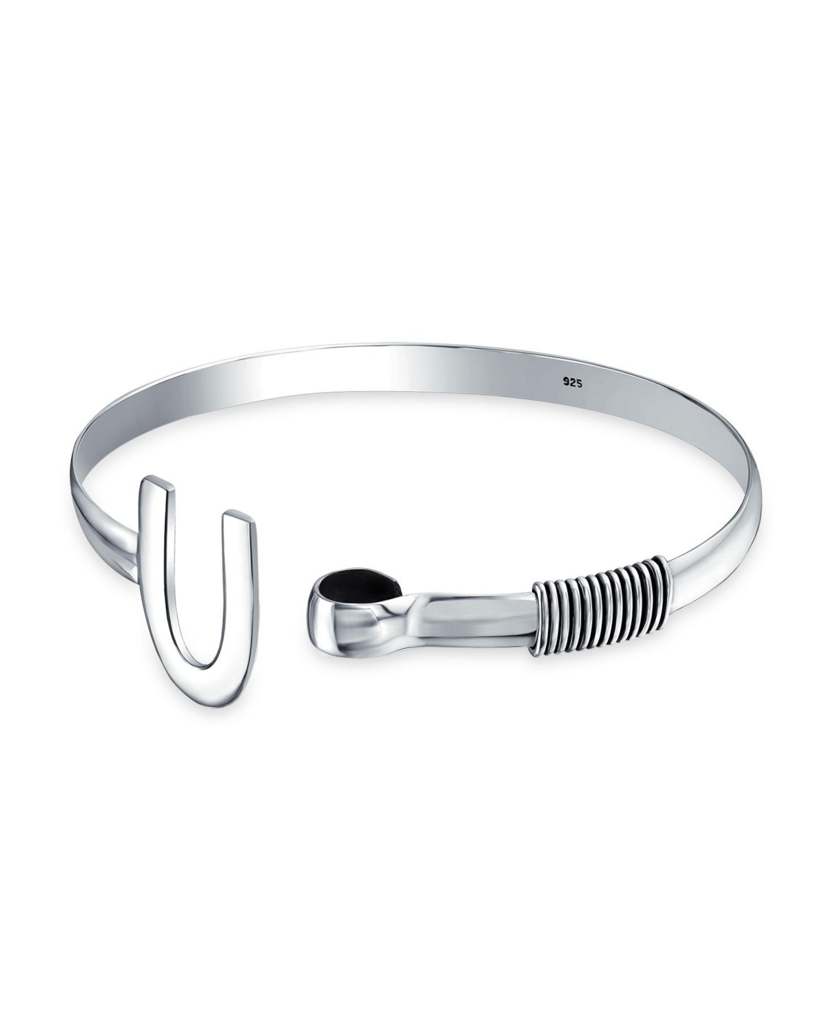 Bling Jewelry Equestrian Good Luck Horseshoe Bangle Bracelet For Women Graduation Gift Sterling Silver