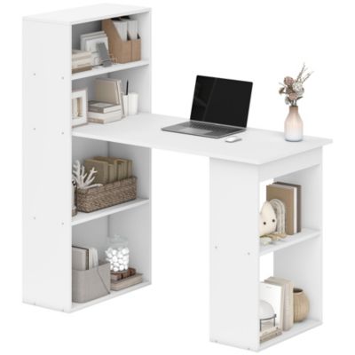 47" Home Office Computer Desk with 6-Tier Shelves,