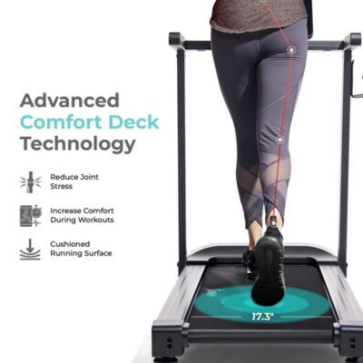 Interactive Slim Folding Treadmill with 12-Level Auto Incline, Advanced Brushless Motor & FREE SunnyFit App via Bluetooth – T722022