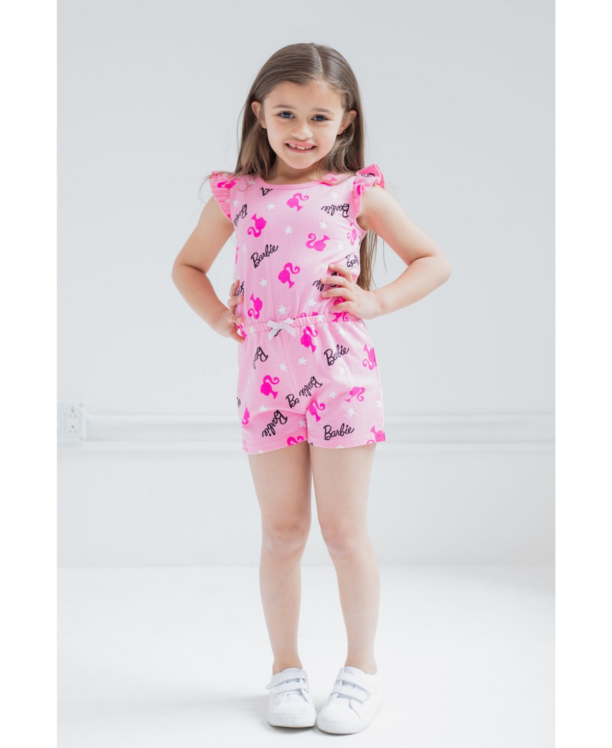 Barbie Toddler Girls French Terry Sleeveless Romper to