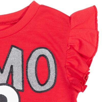 Toddler Girls Elmo Peplum T-Shirt and French Terry Shorts Outfit Set