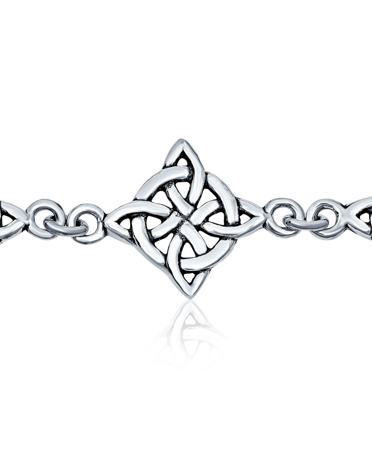 Bling Jewelry Religious Inspirational Christian Faith Irish Love Knot Celtic Triquetra Trinity Bracelet For Women Sterling Silver Oxidized - Silver bl