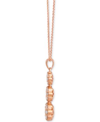 Nude Diamond Triple Flower Pendant Adjustable 20" Pendant Necklace (1 ct. t.w.) in 14k Rose Gold