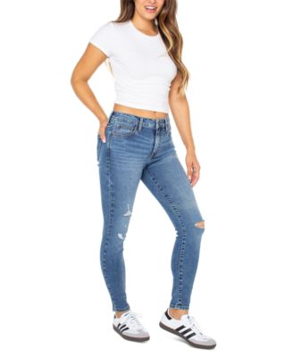 Juniors' Curvy Mid-Rise Skinny Ankle Jeans 