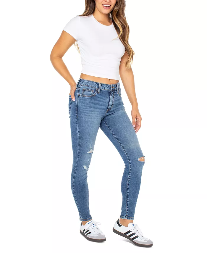 Juniors' Curvy Mid-Rise Skinny Ankle Jeans - thumbnail 7