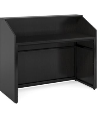 Reception Desk with Counter, Modern Front Desk Table with Cable Grommet for Lobby, Salon, Retail, Home Office