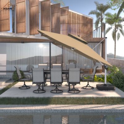 11 FT Square Double Top Patio Umbrella