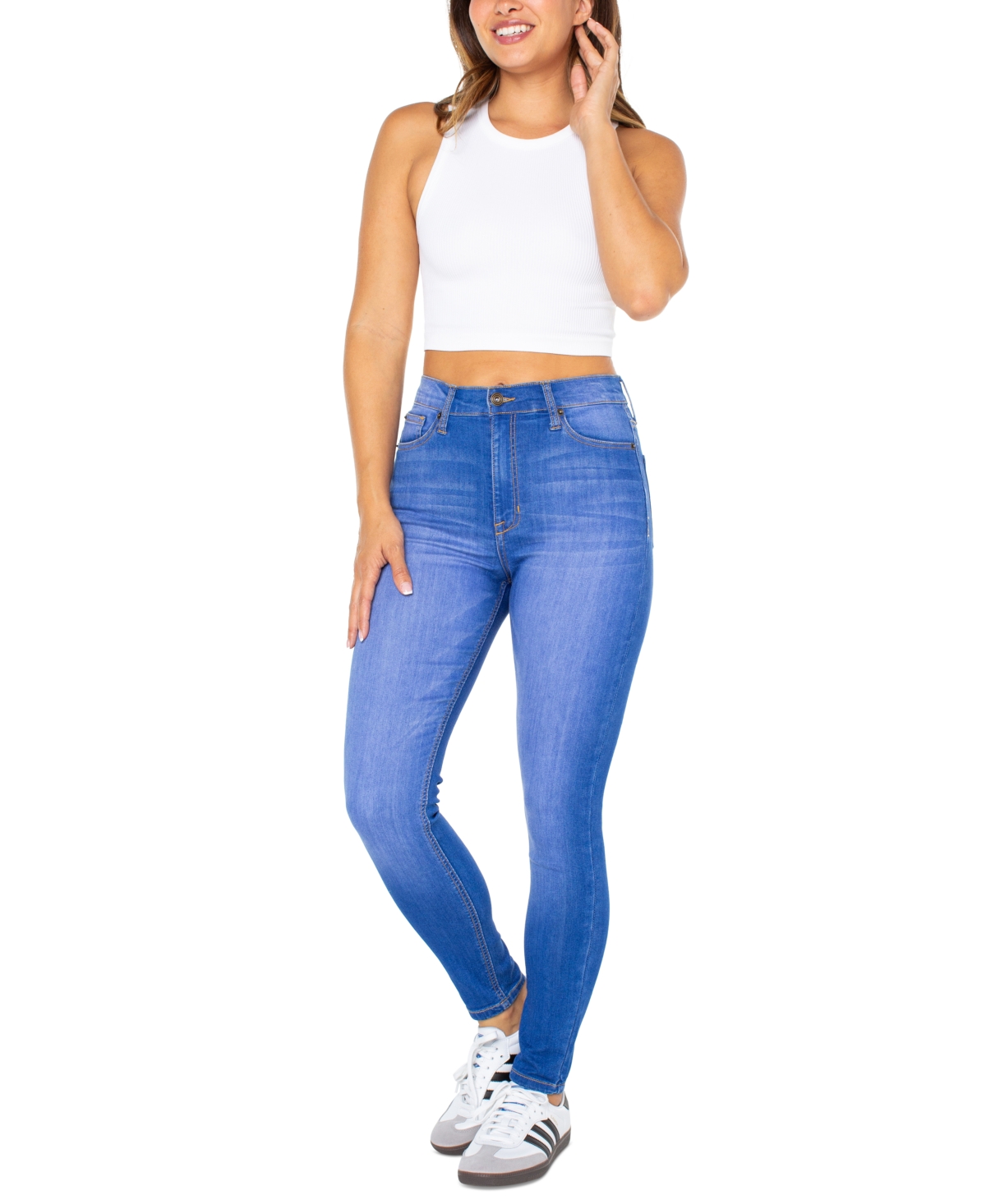 High Rise Skinny Ankle Jeans, 0-24W - Black Rinse