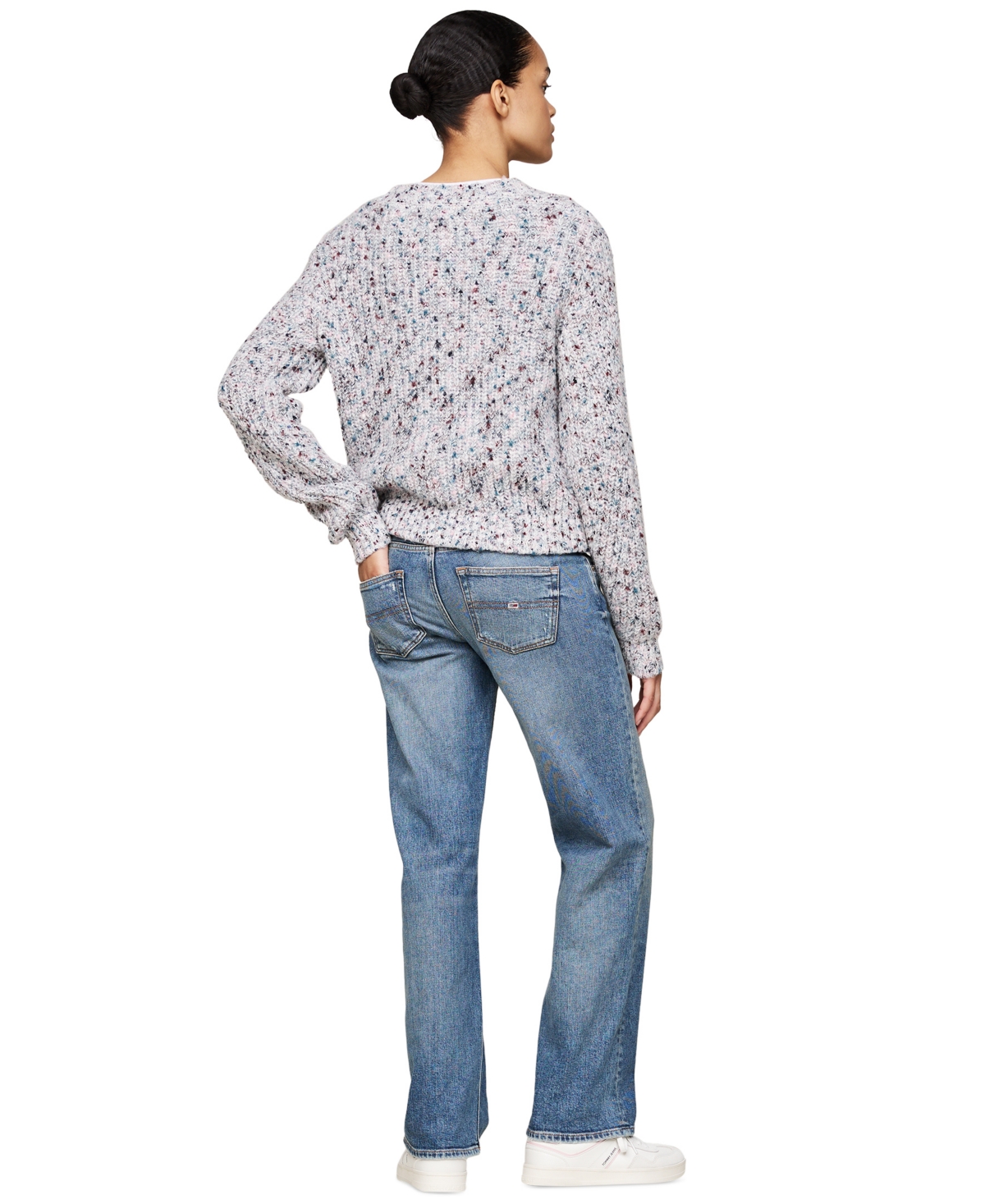 Tommy Jeans Women's Marled V-Neck Cardigan Sweater