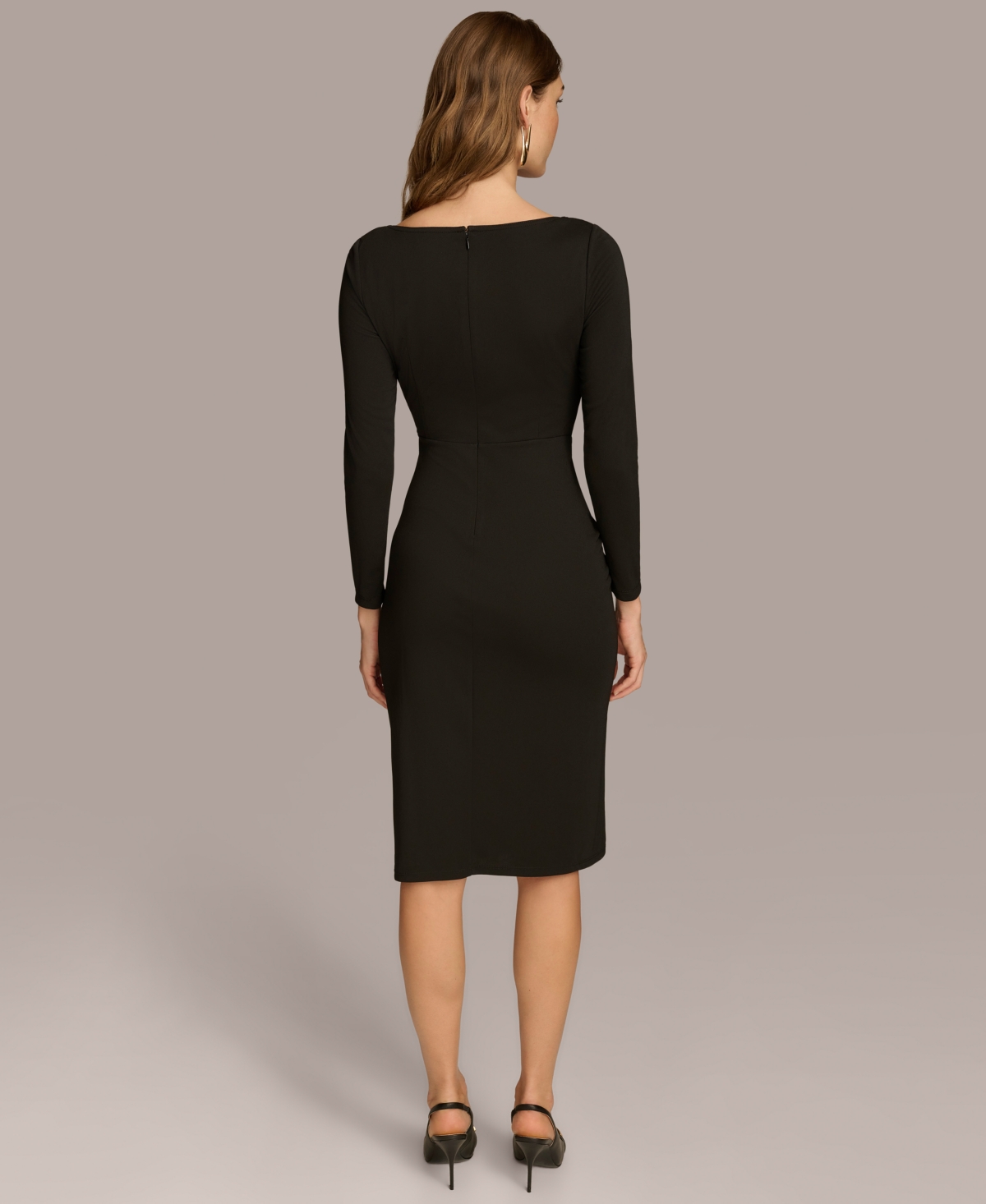 Donna Karan New York Women's Round-Neck Drape-Front Dress