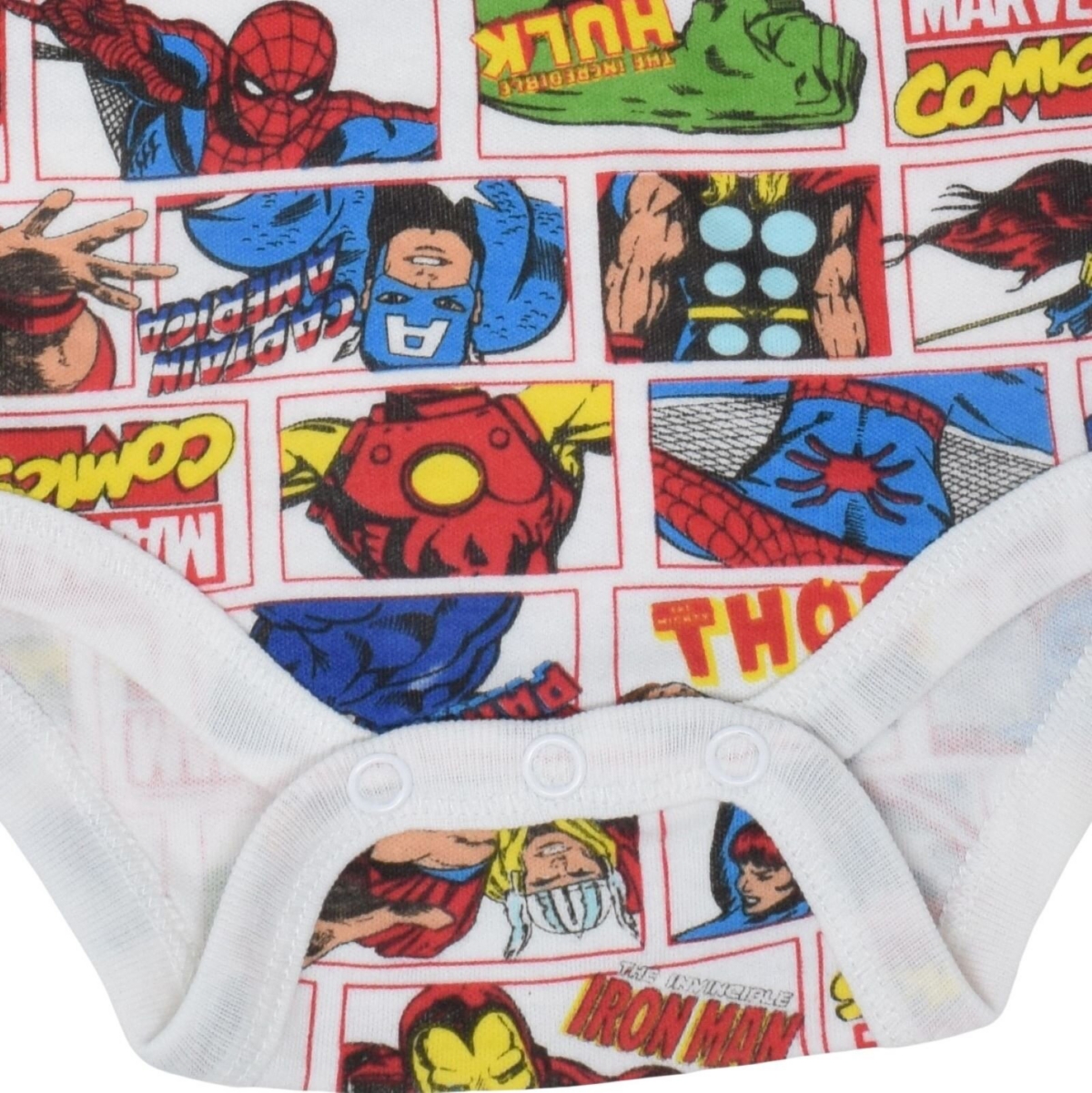 Marvel Baby Boys Baby 5 Pack Bodysuits - The Hulk, Spiderman, Iron Man, and Captain America
