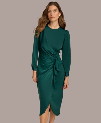 Women's Jewel-Neck Ruffle-Front Dress