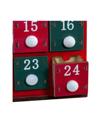 15.75-Inch Battery Operated Wooden LED Lighted Advent Calendar