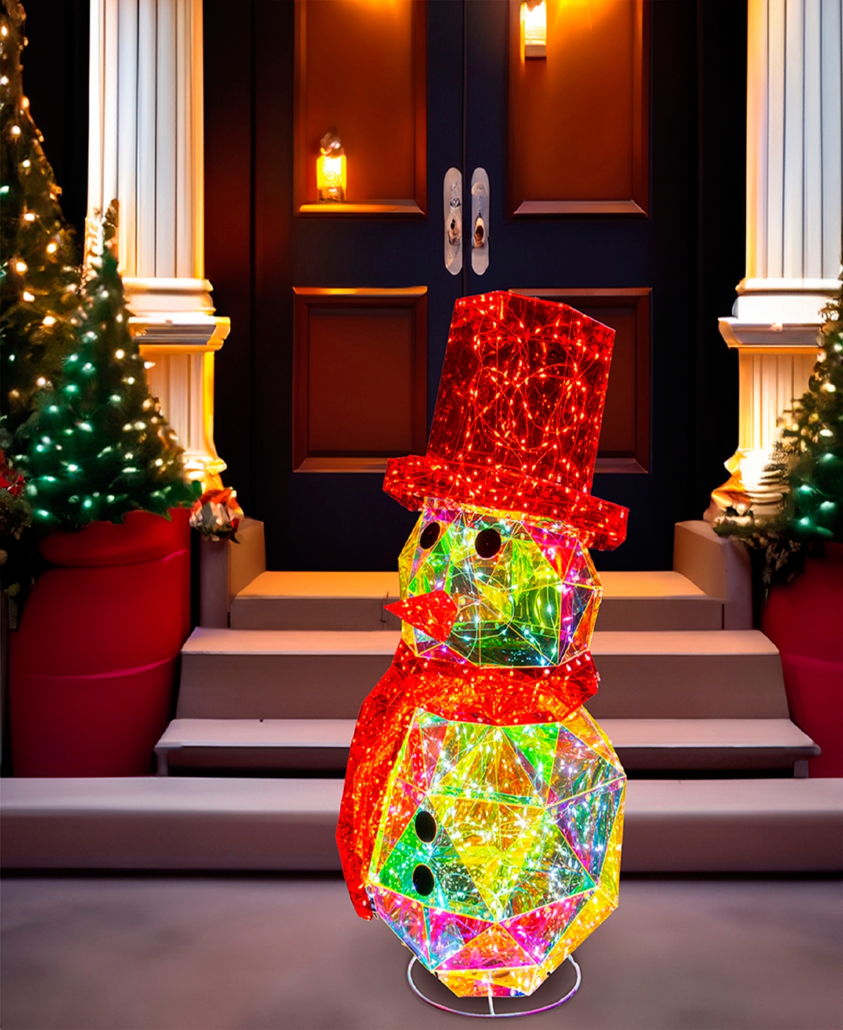 Kurt Adler 24-Inch 300-Light WarmFairy Led Iridescent Snowman - White