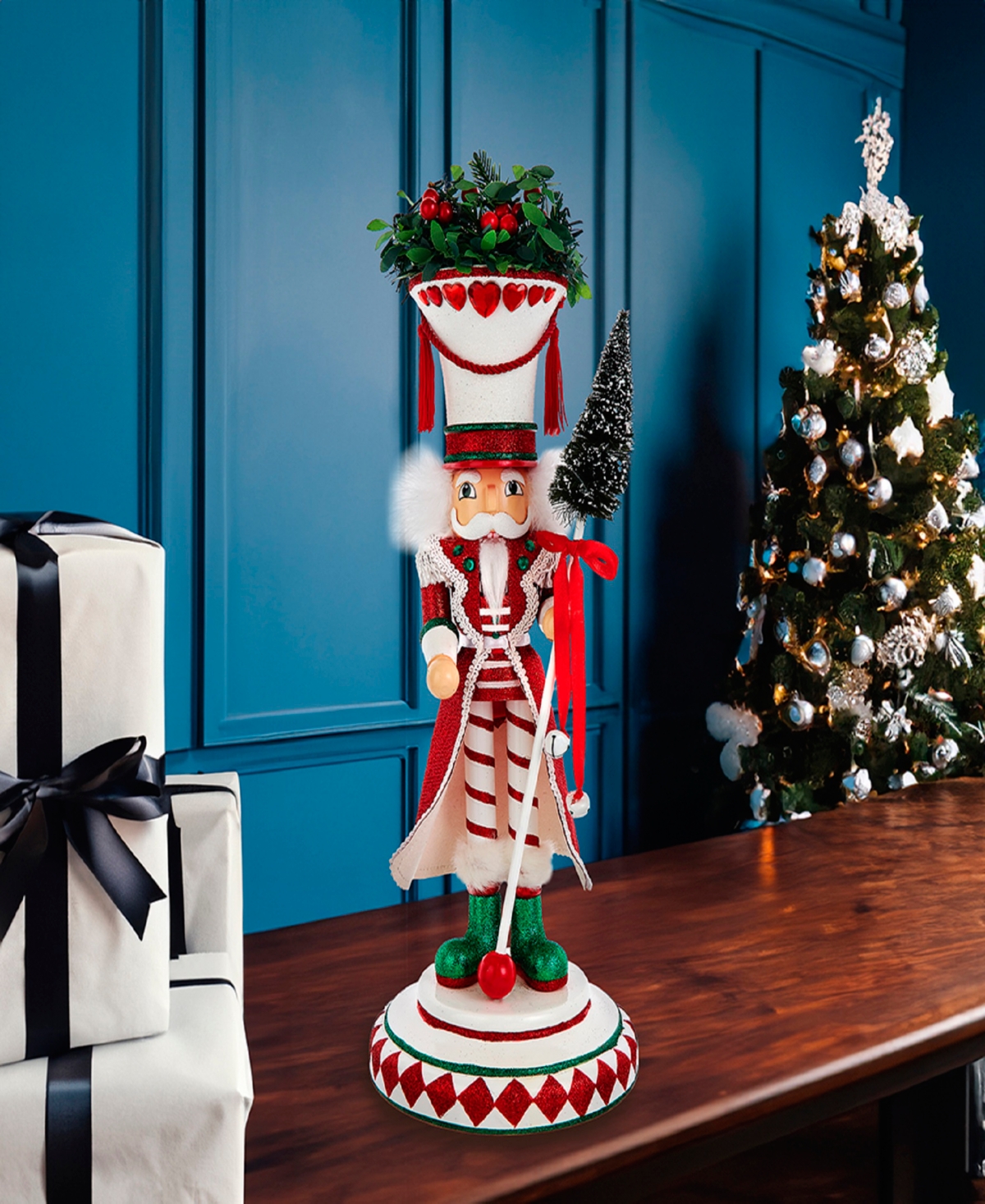 Kurt Adler 17-inch Hollywood Hearts Soldier Nutcracker In Red