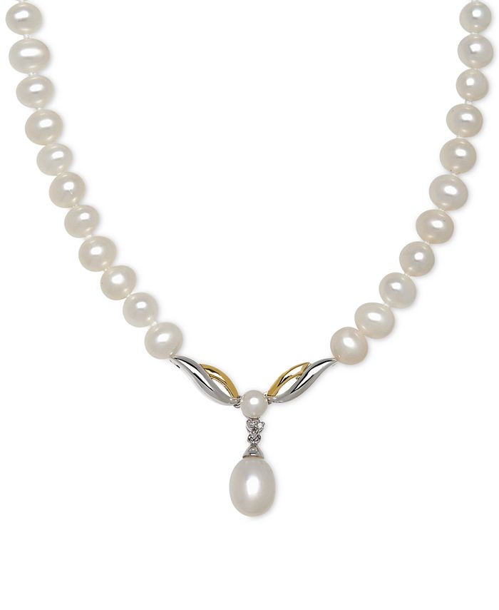 Offset freshwater cultured pearl cheap circle necklace
