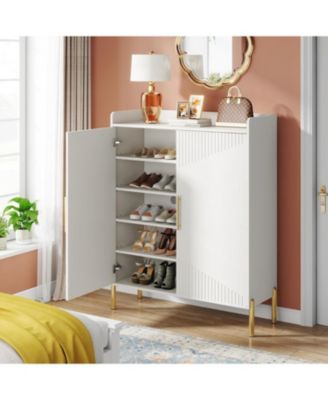 Large Shoe Cabinet with Doors, 6-Tier Entryway Shoe Storage Cabinet with Shelves, 30 Pairs Modern Shoes Rack