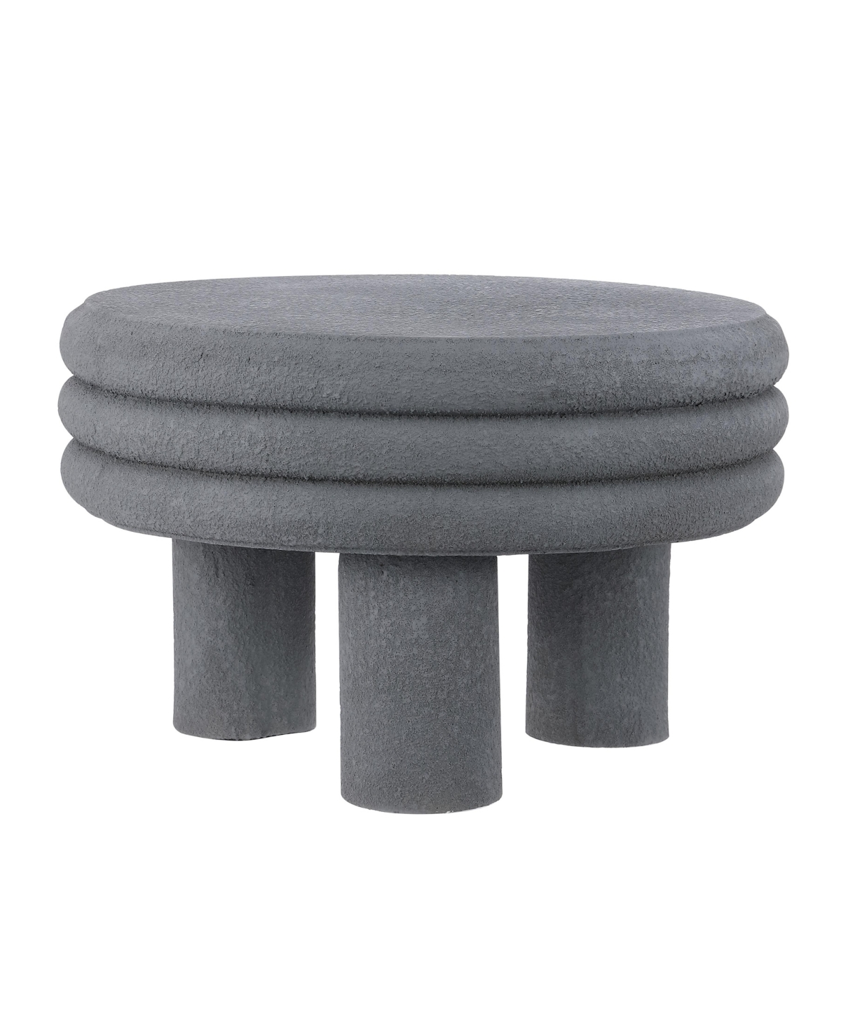 Rashida Contemporary Minimalist Curvy Low Indoor/Outdoor Accent Table - Gray frosted