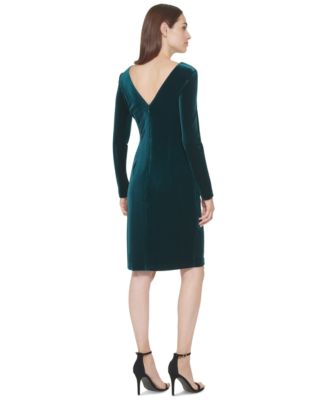 knee length dresses for ladies Twylar Long Sleeve Velvet Mini Dress main image 1